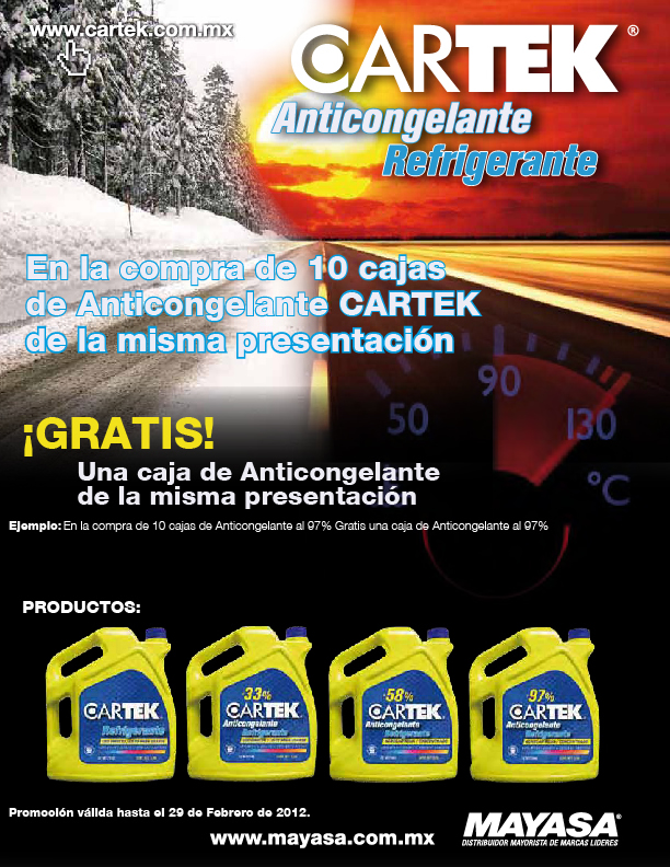 PROMOCION ANTICONGELANTE-REFRIGERANTE CARTEK