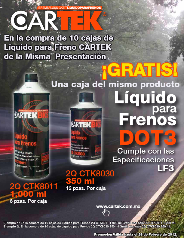 PROMOCION LIQUIDO PARA FRENOS CARTEK