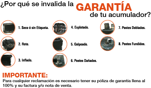 GARANTIA, ACUMULADORES CARTEK