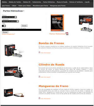 CATÁLOGO ELECTRONICO, PARTES HIDRÁULICAS CARTEK