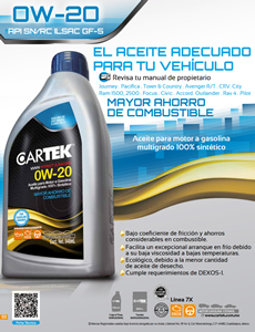 FICHA T&Eacute;CNICA LUBRICANTE 0W-20