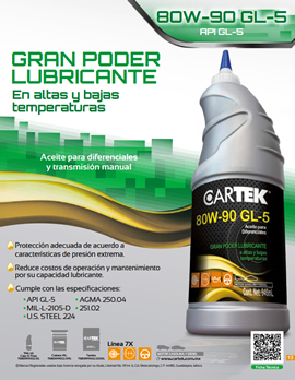 FICHA T&Eacute;CNICA LUBRICANTE 80W-90 GL-5 TRANSMISIONES