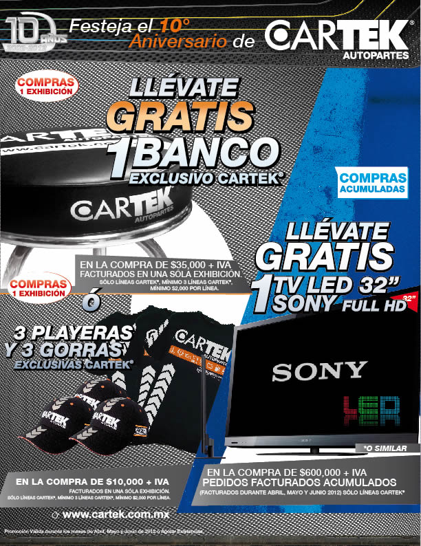 PROMOCION 10 ANIVERSARIO CARTEK AUTOPARTES